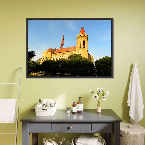 Frere Hall Karachi Canvas Wall Art-1 Piece-Floating Frame-24" x 16"-Tiaracle