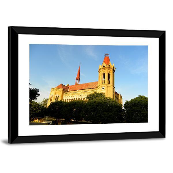 Frere Hall Karachi Canvas Wall Art-3 Horizontal-Gallery Wrap-25" x 16"-Tiaracle