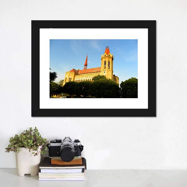 Frere Hall Karachi Canvas Wall Art-1 Piece-Framed Print-20" x 16"-Tiaracle