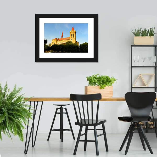 Frere Hall Karachi Canvas Wall Art-3 Horizontal-Gallery Wrap-25" x 16"-Tiaracle