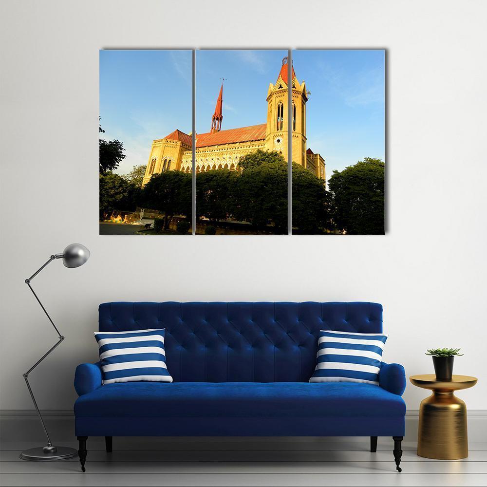 Frere Hall Karachi Canvas Wall Art-3 Horizontal-Gallery Wrap-37" x 24"-Tiaracle