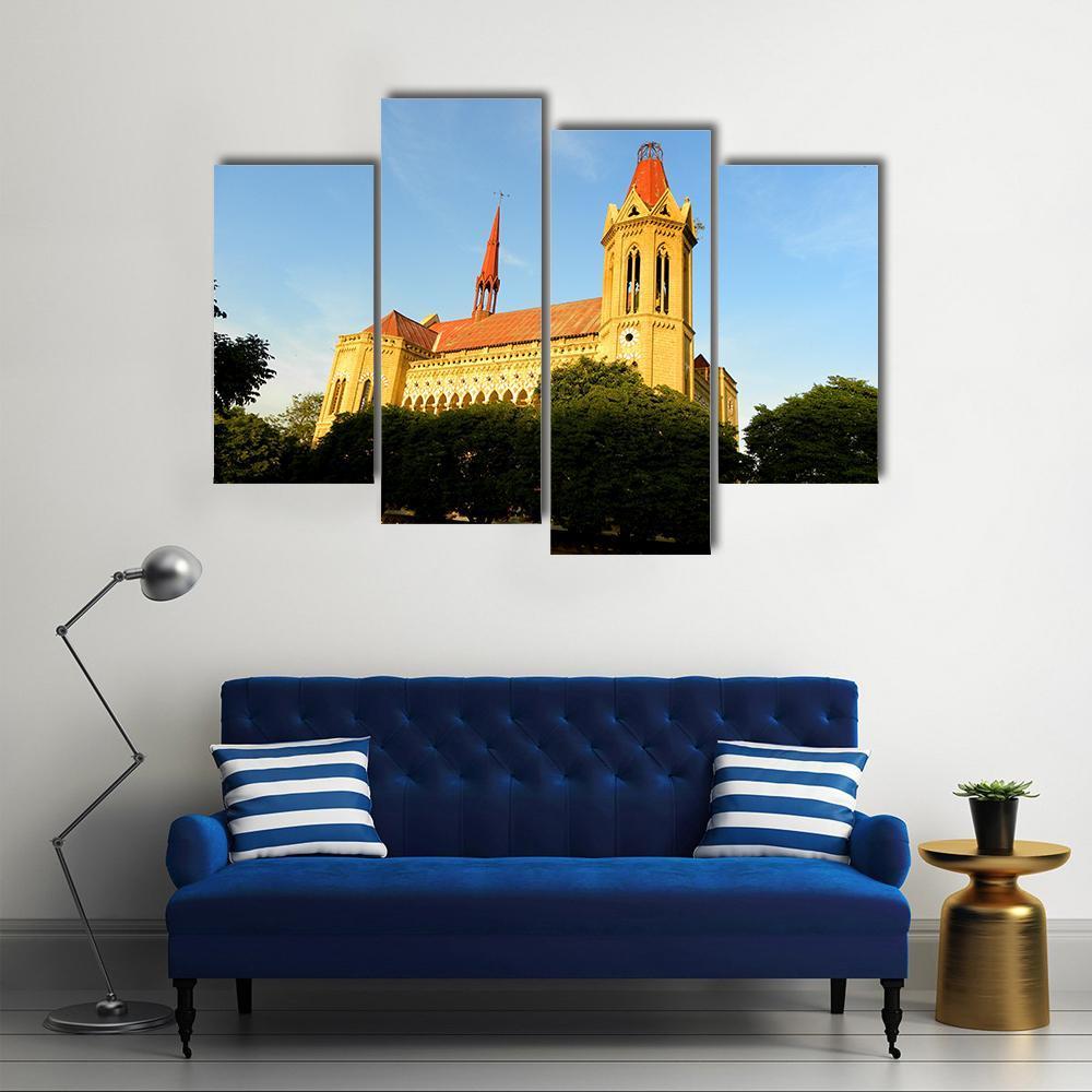 Frere Hall Karachi Canvas Wall Art-4 Pop-Gallery Wrap-50" x 32"-Tiaracle