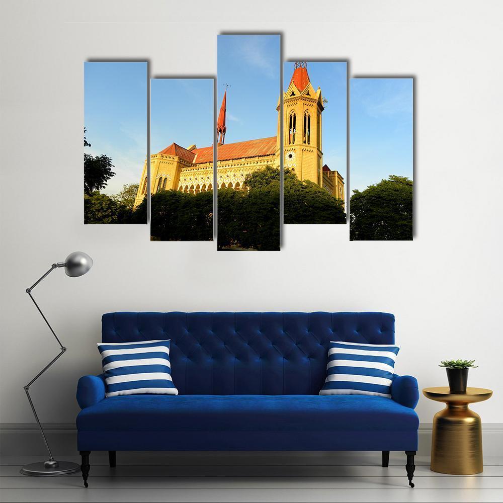 Frere Hall Karachi Canvas Wall Art-5 Pop-Gallery Wrap-47" x 32"-Tiaracle