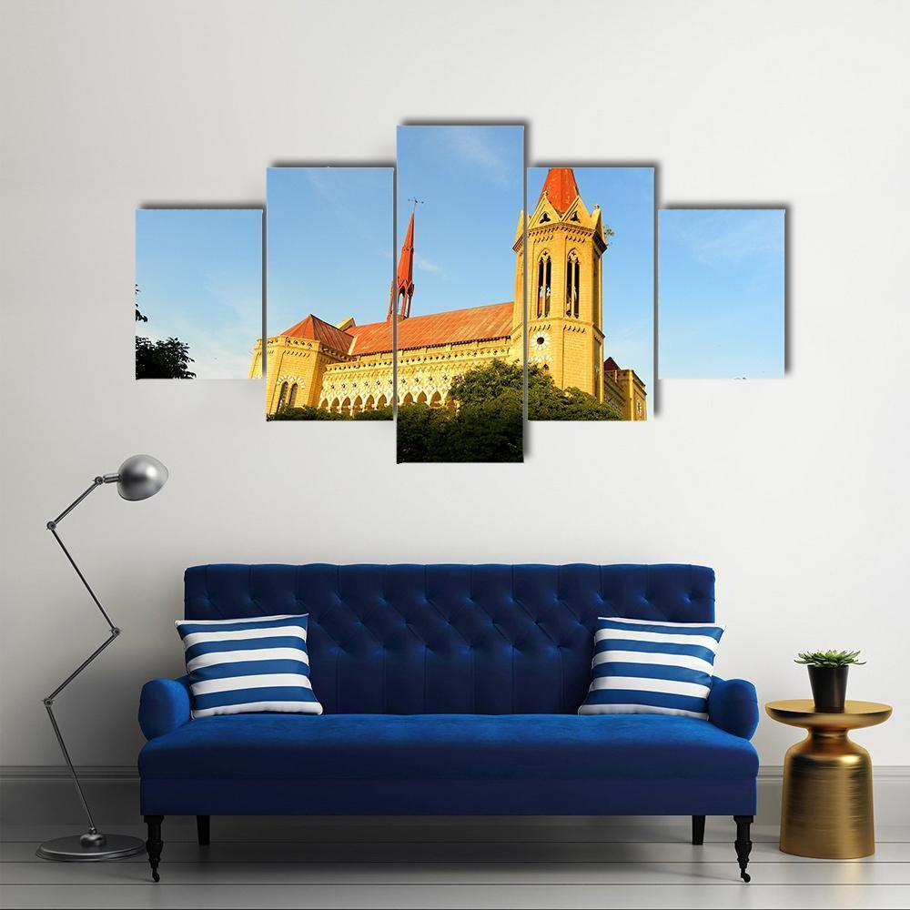 Frere Hall Karachi Canvas Wall Art-5 Star-Gallery Wrap-62" x 32"-Tiaracle