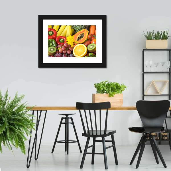 Fresh Fruits And Vegetables Canvas Wall Art-3 Horizontal-Gallery Wrap-25" x 16"-Tiaracle