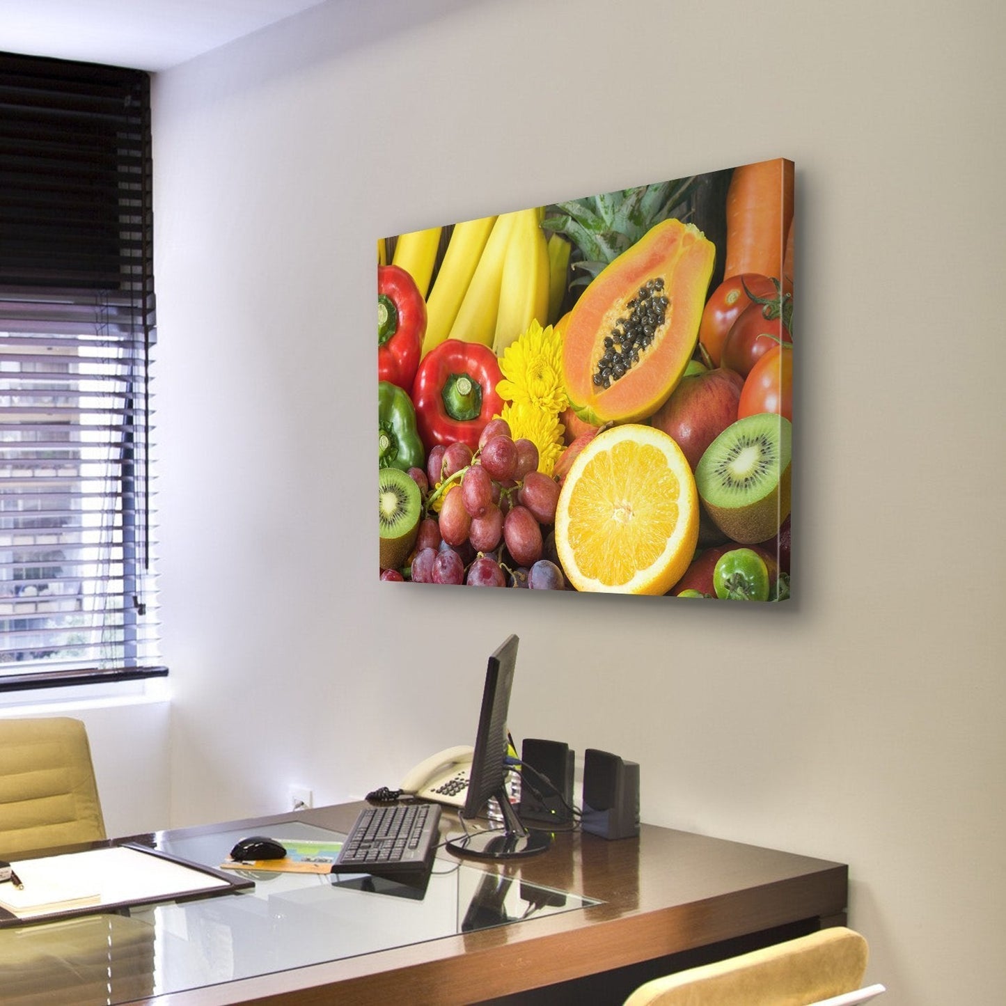 Fresh Fruits And Vegetables Canvas Wall Art-3 Horizontal-Gallery Wrap-25" x 16"-Tiaracle