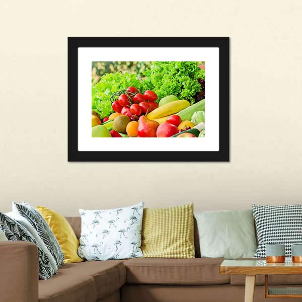 Fresh Fruits & Vegetables Canvas Wall Art-3 Horizontal-Gallery Wrap-25" x 16"-Tiaracle