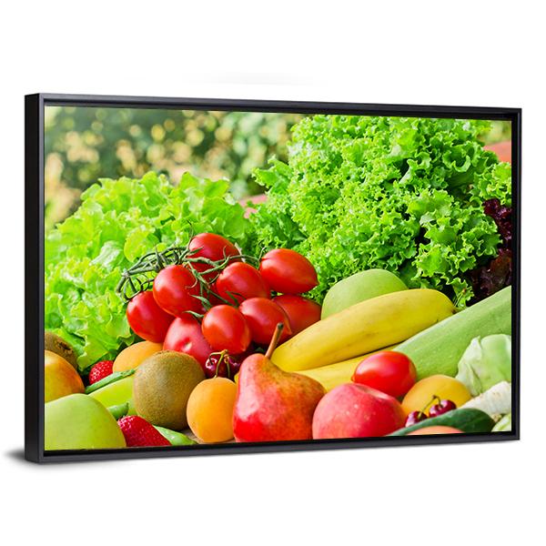 Fresh Fruits & Vegetables Canvas Wall Art-3 Horizontal-Gallery Wrap-25" x 16"-Tiaracle