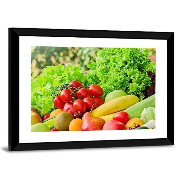 Fresh Fruits & Vegetables Canvas Wall Art-3 Horizontal-Gallery Wrap-25" x 16"-Tiaracle