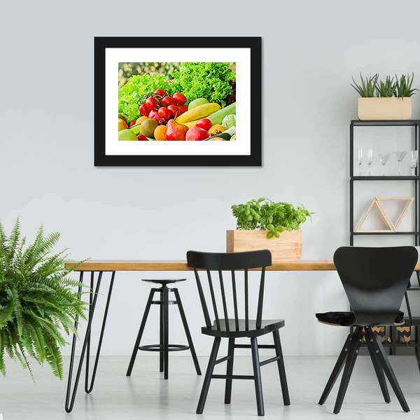 Fresh Fruits & Vegetables Canvas Wall Art-3 Horizontal-Gallery Wrap-25" x 16"-Tiaracle