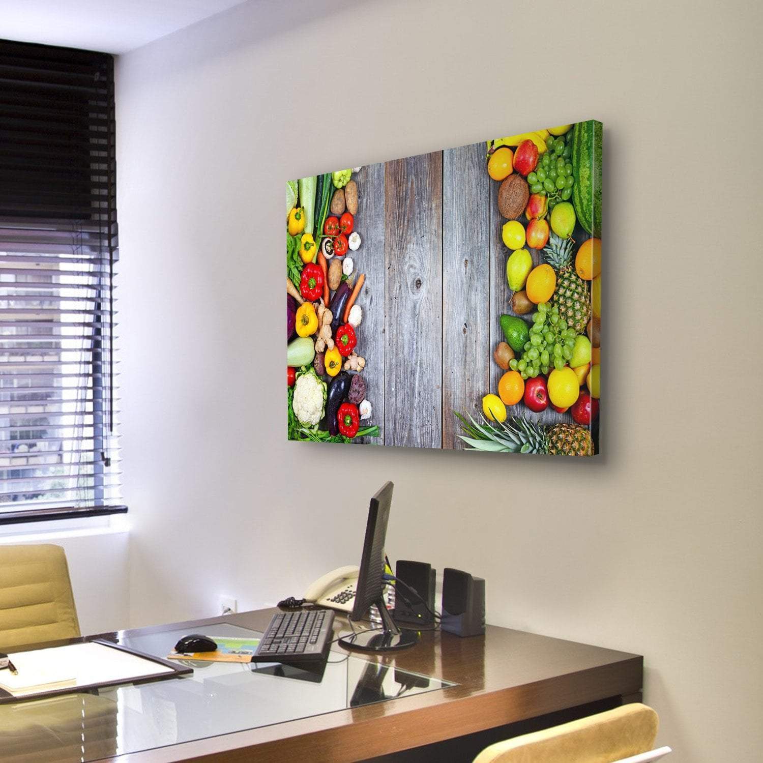 Fresh Vegetables And Fruit Canvas Wall Art-3 Horizontal-Gallery Wrap-25" x 16"-Tiaracle