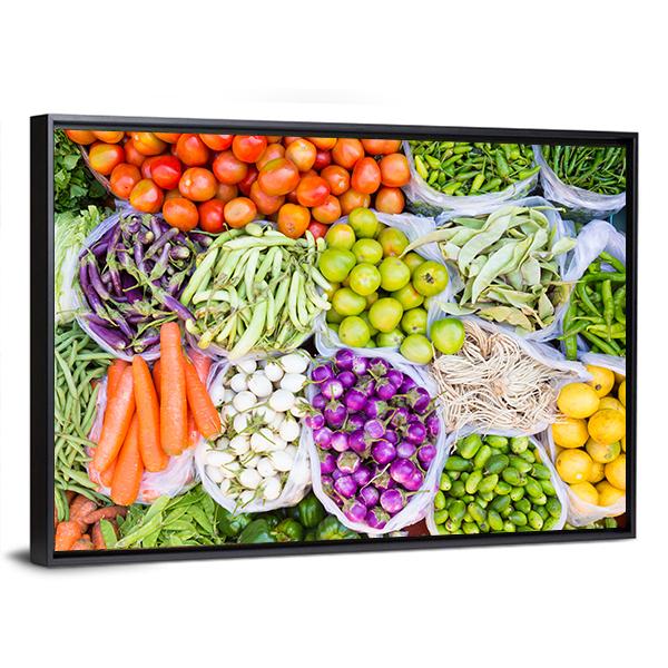 Fresh Vegetables Canvas Wall Art-3 Horizontal-Gallery Wrap-25" x 16"-Tiaracle