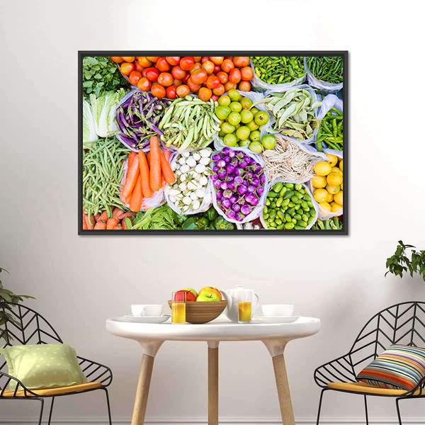 Fresh Vegetables Canvas Wall Art-3 Horizontal-Gallery Wrap-25" x 16"-Tiaracle