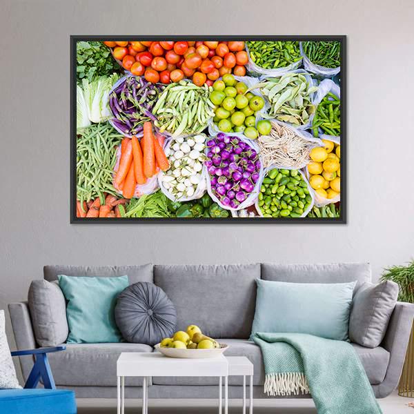 Fresh Vegetables Canvas Wall Art-3 Horizontal-Gallery Wrap-25" x 16"-Tiaracle