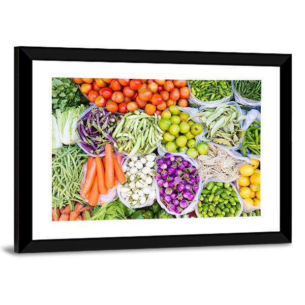 Fresh Vegetables Canvas Wall Art-3 Horizontal-Gallery Wrap-25" x 16"-Tiaracle