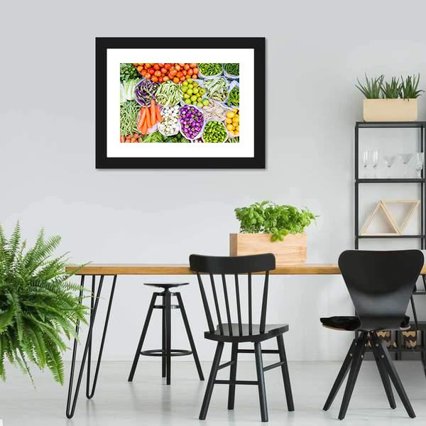 Fresh Vegetables Canvas Wall Art-3 Horizontal-Gallery Wrap-25" x 16"-Tiaracle