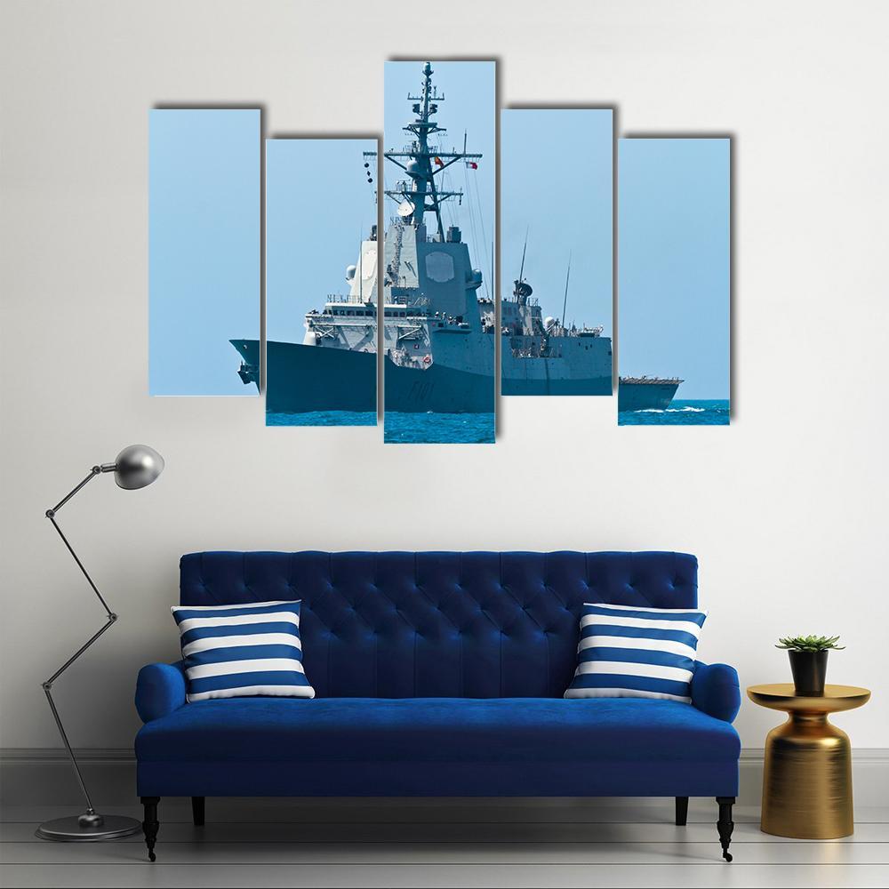 Frigate F-101 Canvas Wall Art-5 Pop-Gallery Wrap-47" x 32"-Tiaracle