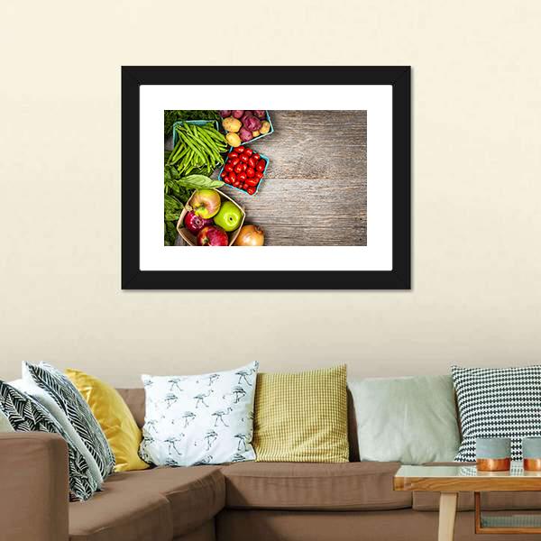 Fruits & Vegetables Canvas Wall Art-3 Horizontal-Gallery Wrap-25" x 16"-Tiaracle