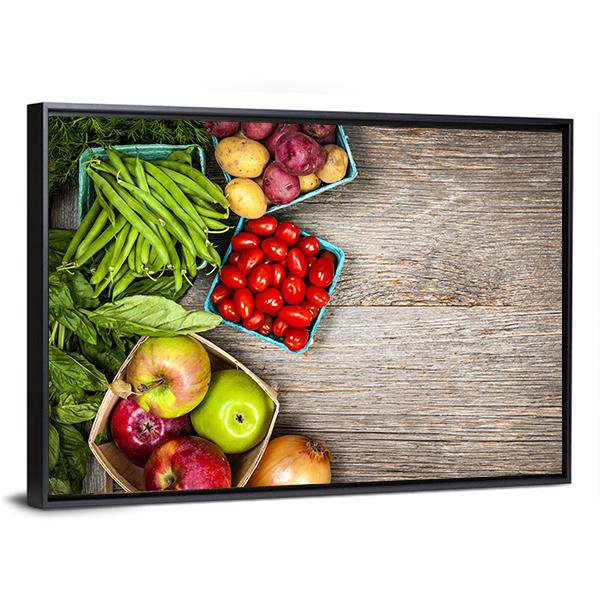 Fruits & Vegetables Canvas Wall Art-3 Horizontal-Gallery Wrap-25" x 16"-Tiaracle