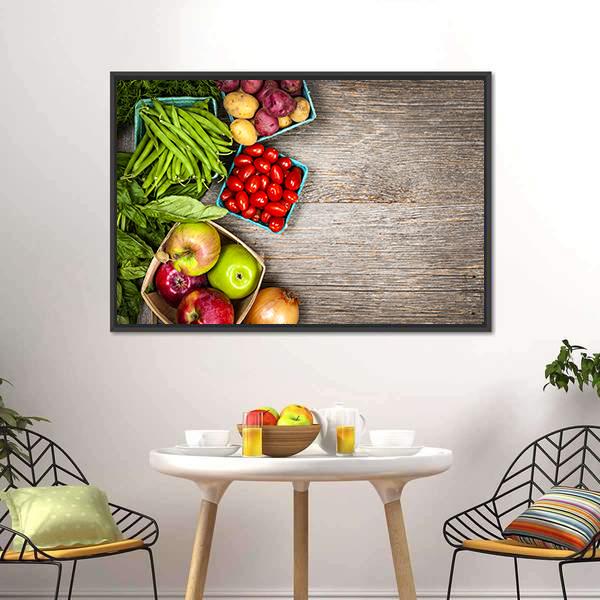 Fruits & Vegetables Canvas Wall Art-3 Horizontal-Gallery Wrap-25" x 16"-Tiaracle