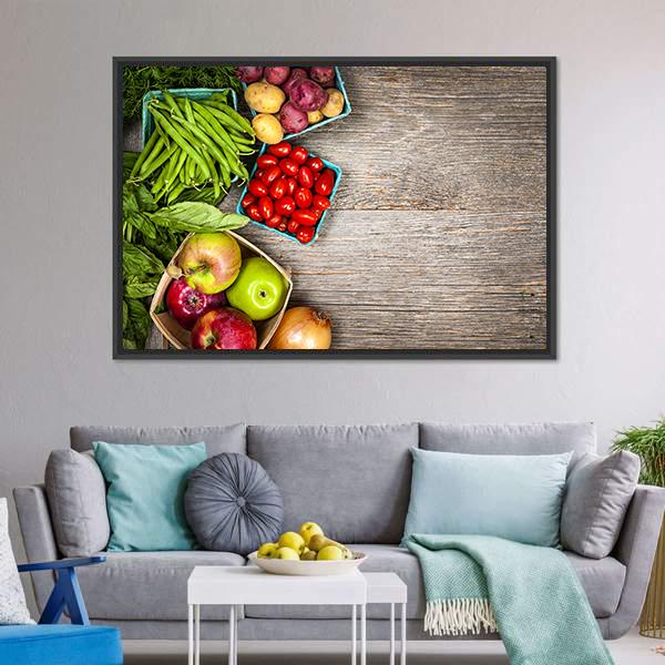 Fruits & Vegetables Canvas Wall Art-3 Horizontal-Gallery Wrap-25" x 16"-Tiaracle