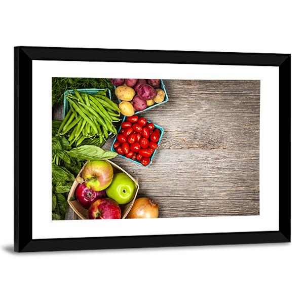 Fruits & Vegetables Canvas Wall Art-3 Horizontal-Gallery Wrap-25" x 16"-Tiaracle