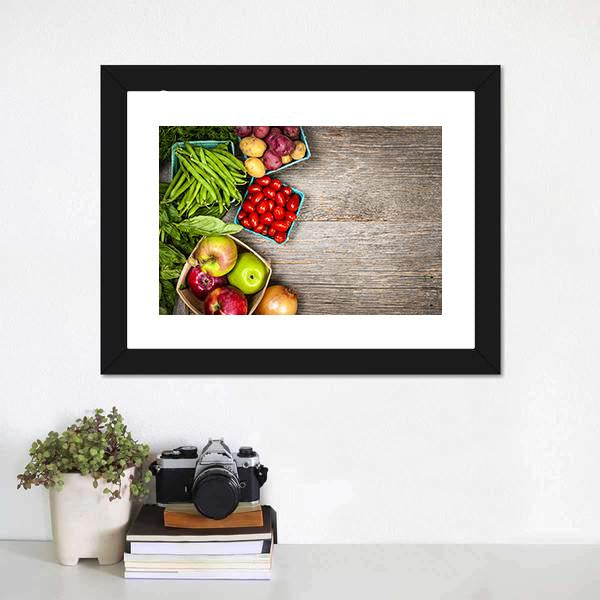 Fruits & Vegetables Canvas Wall Art-1 Piece-Framed Print-20" x 16"-Tiaracle