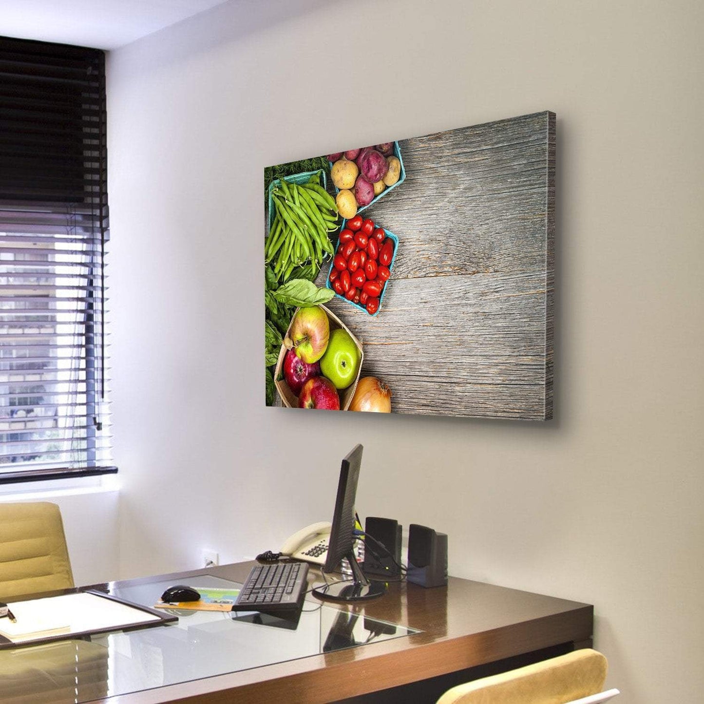 Fruits & Vegetables Canvas Wall Art-3 Horizontal-Gallery Wrap-25" x 16"-Tiaracle