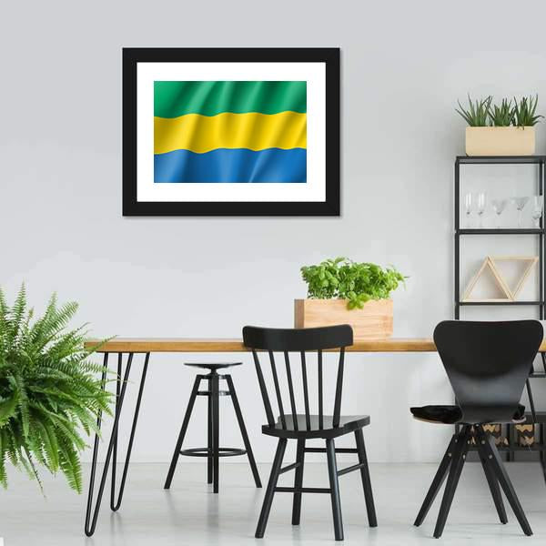 Gabon Flag Canvas Wall Art-3 Horizontal-Gallery Wrap-25" x 16"-Tiaracle
