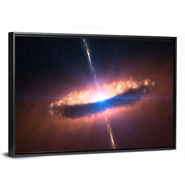 Galaxy System With Bright Optical Centre Element Canvas Wall Art-3 Horizontal-Gallery Wrap-25" x 16"-Tiaracle