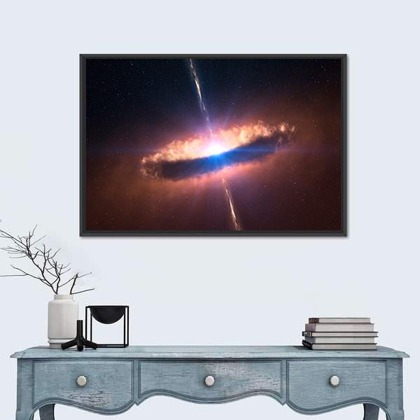 Galaxy System With Bright Optical Centre Element Canvas Wall Art-3 Horizontal-Gallery Wrap-25" x 16"-Tiaracle