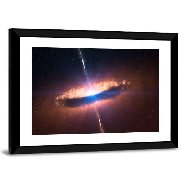 Galaxy System With Bright Optical Centre Element Canvas Wall Art-3 Horizontal-Gallery Wrap-25" x 16"-Tiaracle