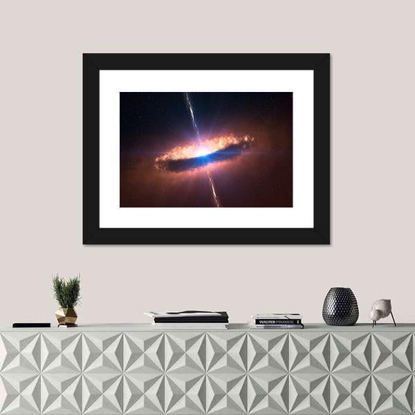 Galaxy System With Bright Optical Centre Element Canvas Wall Art-3 Horizontal-Gallery Wrap-25" x 16"-Tiaracle