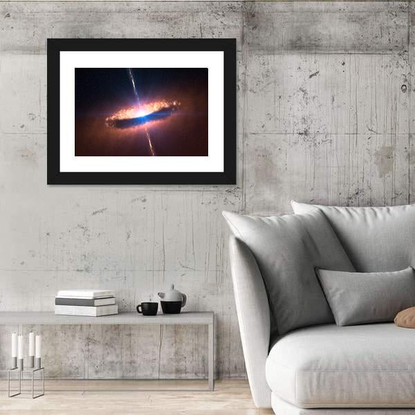 Galaxy System With Bright Optical Centre Element Canvas Wall Art-3 Horizontal-Gallery Wrap-25" x 16"-Tiaracle