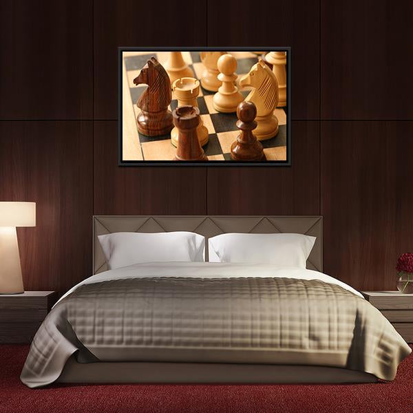 Game Of Chess Canvas Wall Art-3 Horizontal-Gallery Wrap-25" x 16"-Tiaracle