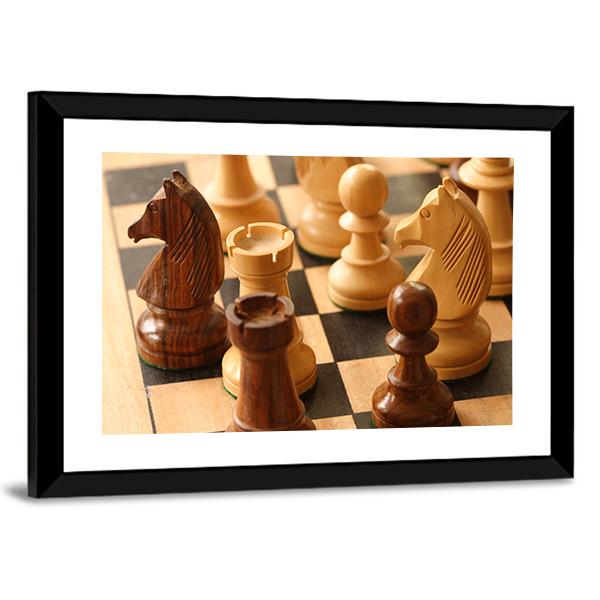 Game Of Chess Canvas Wall Art-3 Horizontal-Gallery Wrap-25" x 16"-Tiaracle