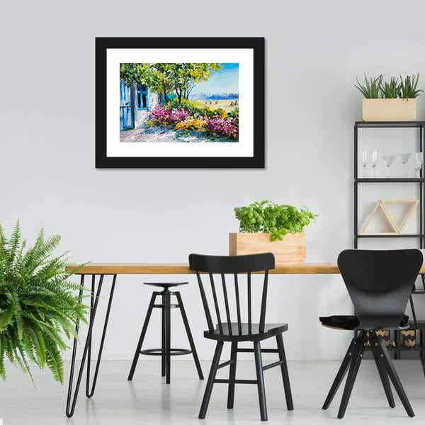 Garden Near The House Canvas Wall Art-3 Horizontal-Gallery Wrap-25" x 16"-Tiaracle