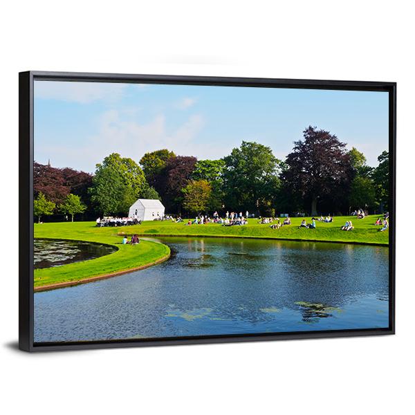 Garden Of Scottish National Gallery Canvas Wall Art-3 Horizontal-Gallery Wrap-25" x 16"-Tiaracle