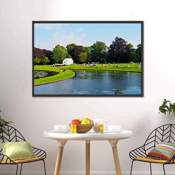 Garden Of Scottish National Gallery Canvas Wall Art-3 Horizontal-Gallery Wrap-25" x 16"-Tiaracle