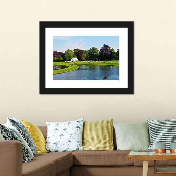 Garden Of Scottish National Gallery Canvas Wall Art-3 Horizontal-Gallery Wrap-25" x 16"-Tiaracle