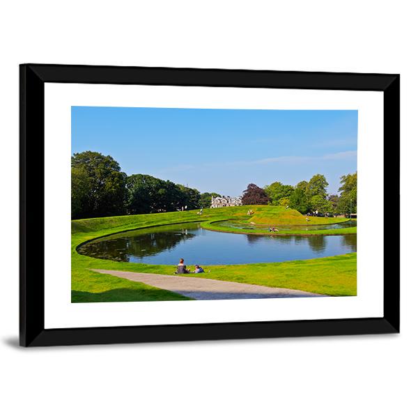 Garden Of The Scottish National Gallery Canvas Wall Art-3 Horizontal-Gallery Wrap-25" x 16"-Tiaracle
