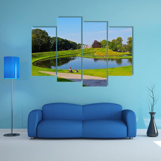 Garden Of The Scottish National Gallery Canvas Wall Art-4 Pop-Gallery Wrap-50" x 32"-Tiaracle