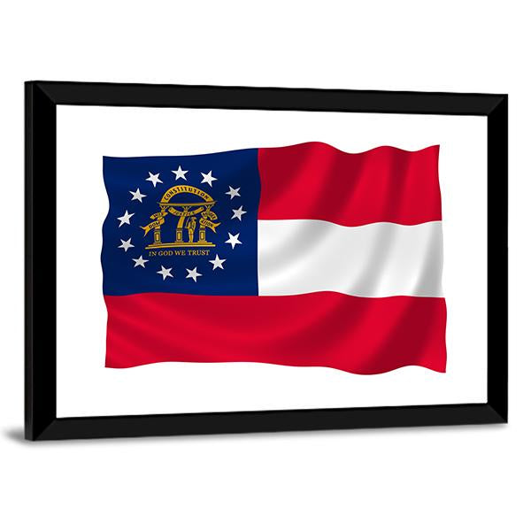 Georgia State Flag Canvas Wall Art-3 Horizontal-Gallery Wrap-25" x 16"-Tiaracle