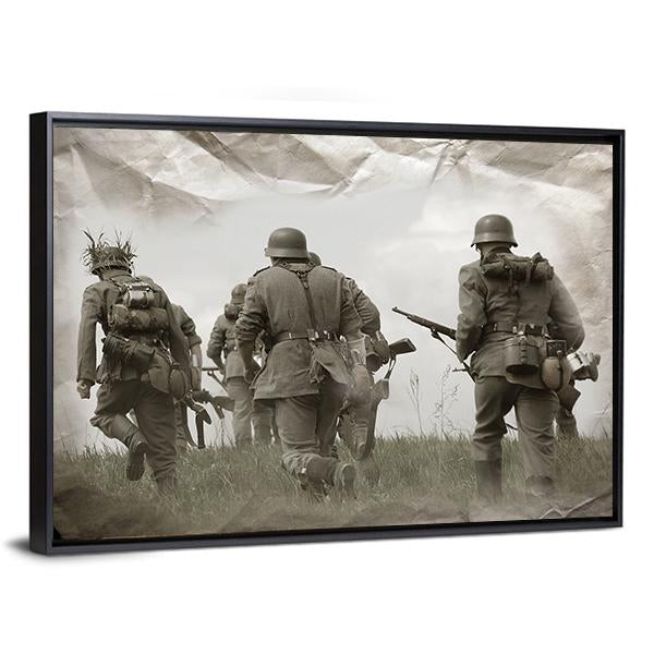 German Soldiers WW2 Reenacting Canvas Wall Art-3 Horizontal-Gallery Wrap-25" x 16"-Tiaracle