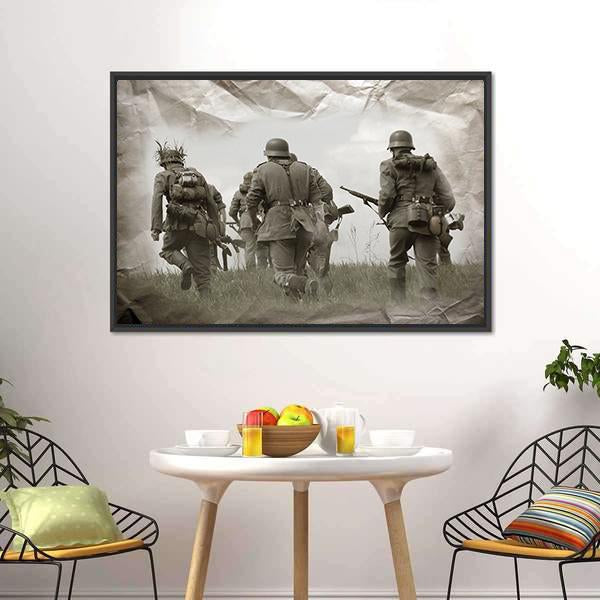 German Soldiers WW2 Reenacting Canvas Wall Art-3 Horizontal-Gallery Wrap-25" x 16"-Tiaracle