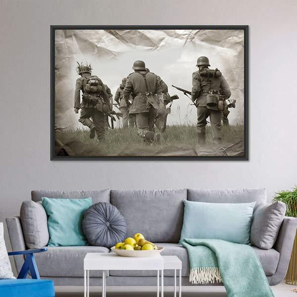 German Soldiers WW2 Reenacting Canvas Wall Art-3 Horizontal-Gallery Wrap-25" x 16"-Tiaracle