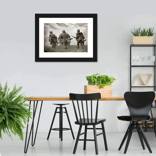 German Soldiers WW2 Reenacting Canvas Wall Art-3 Horizontal-Gallery Wrap-25" x 16"-Tiaracle