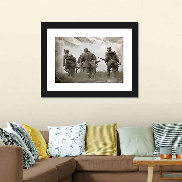 German Soldiers WW2 Reenacting Canvas Wall Art-3 Horizontal-Gallery Wrap-25" x 16"-Tiaracle