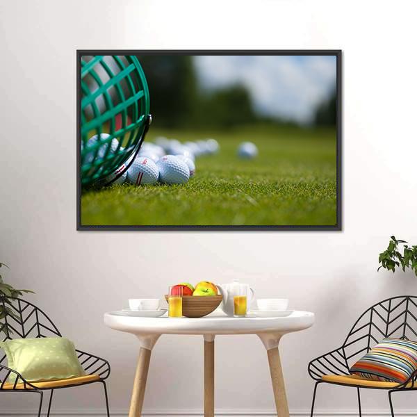 Golf Ball Basket Canvas Wall Art-3 Horizontal-Gallery Wrap-25" x 16"-Tiaracle