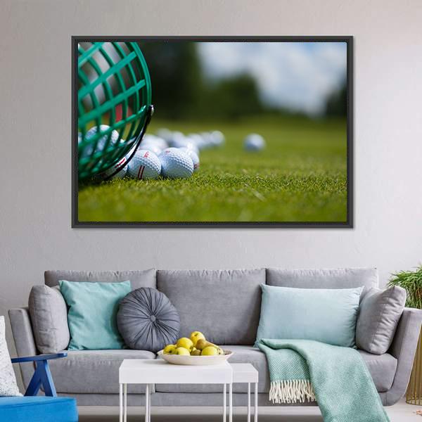 Golf Ball Basket Canvas Wall Art-3 Horizontal-Gallery Wrap-25" x 16"-Tiaracle